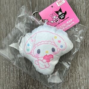 Hello kitty Melody Cute White and Pink Plush Keychain